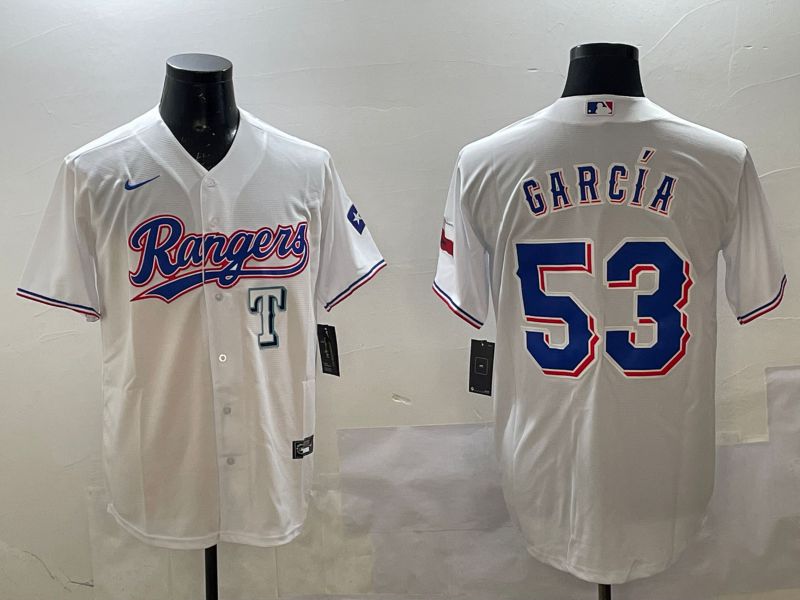 Men Texas Rangers #53 Garcia White Game 2025 Nike MLB Jersey style 5